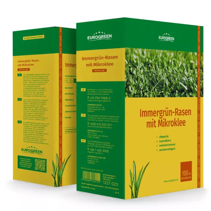 Immergrün-Rasen mit Mikroklee Sparpack