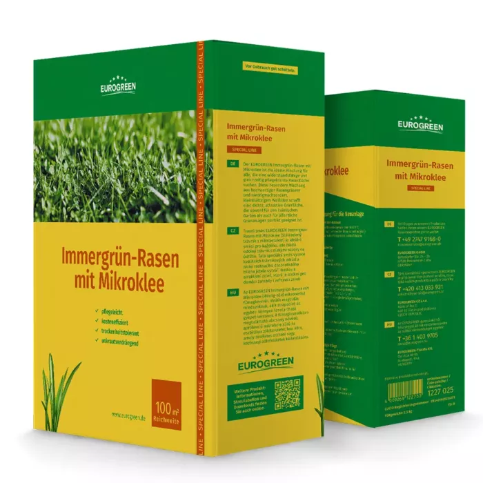 Immergrün-Rasen mit Mikroklee Sparpack