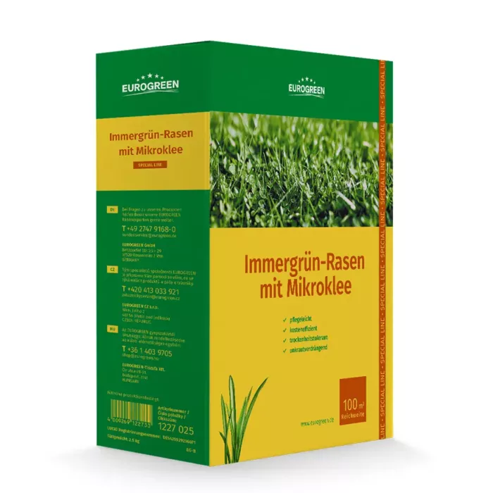 Immergrün-Rasen mit Mikroklee Sparpack