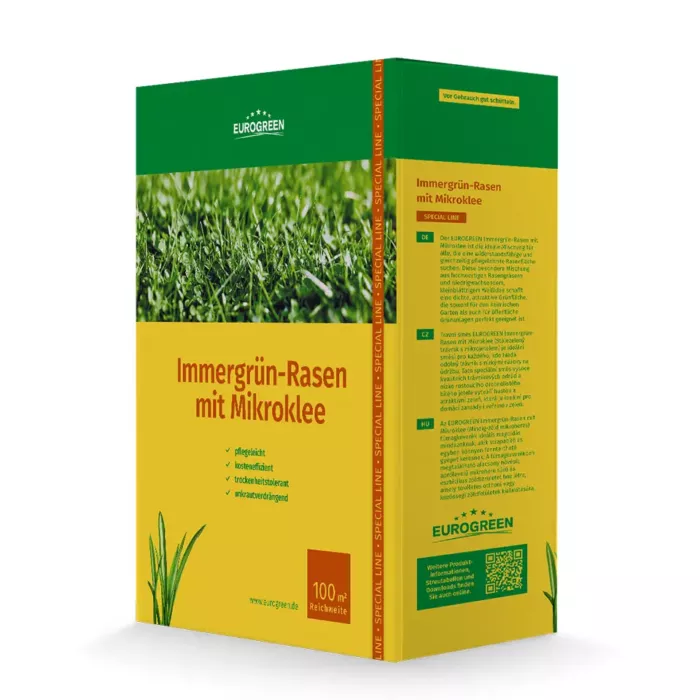 Immergrün-Rasen mit Mikroklee Sparpack